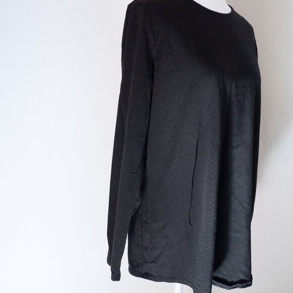 Pure Jill Long-Sleeve Shirttail Tee, Black, Size Small - Picture 10 of 11
